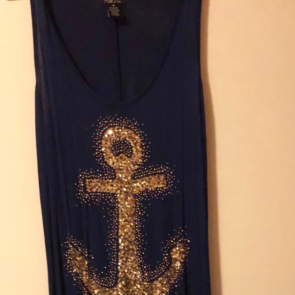 Navy blue maxi anchor dress